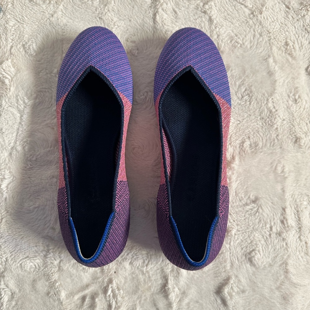 Rothy’s Metallic Lilac Flats Sz 6.5